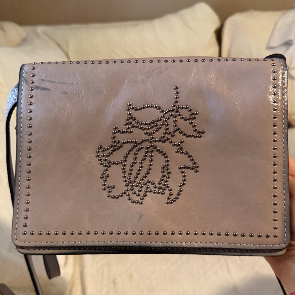 Patricia Nash Studded Distressed Lanza Leather Crossbody